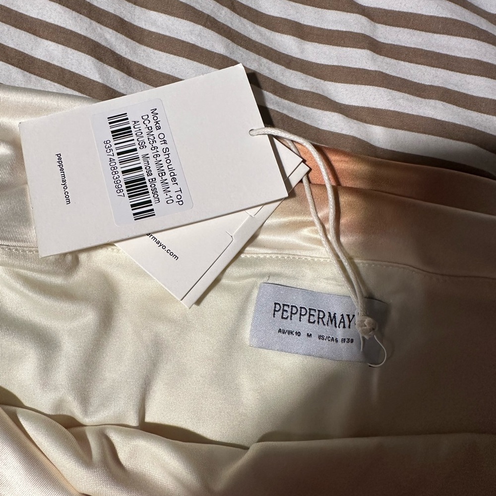Peppermayo Satin Blouse - Cream and Red - Picture 2 of 4